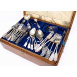 A collection of silver plated flatware,