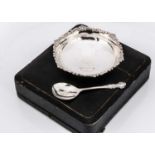 A cased George V silver Christening bowl and spoon by George Jackson & David Fullerton,