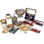 A box of metalware,