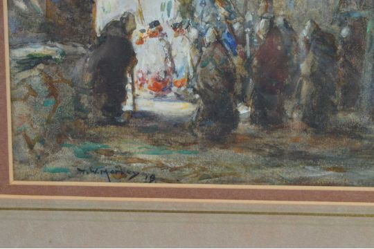 Thomas William Morley (1859-1925) "A Dutch Religious Procession" - Image 2 of 3