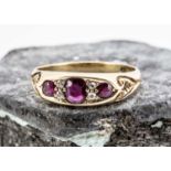 A seven stone ruby and diamond dress ring,