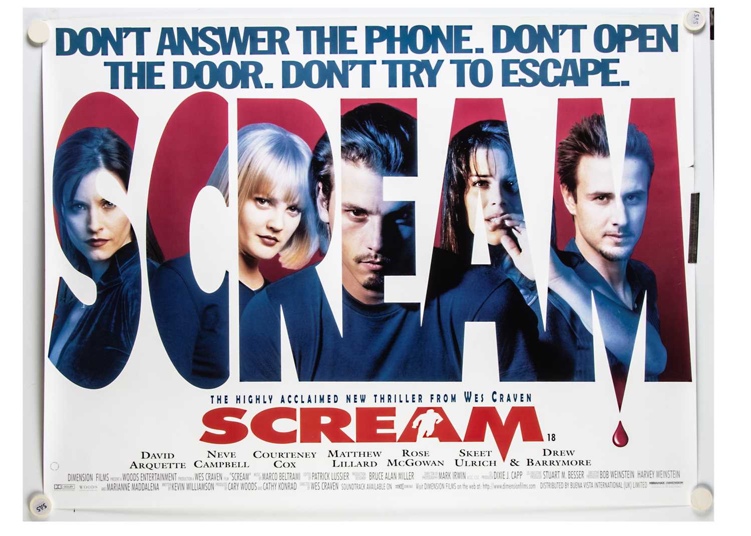 Scream (1997) UK Quad Poster,