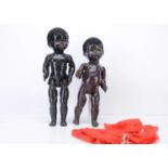 Two Pedigree hard plastic black dolls,