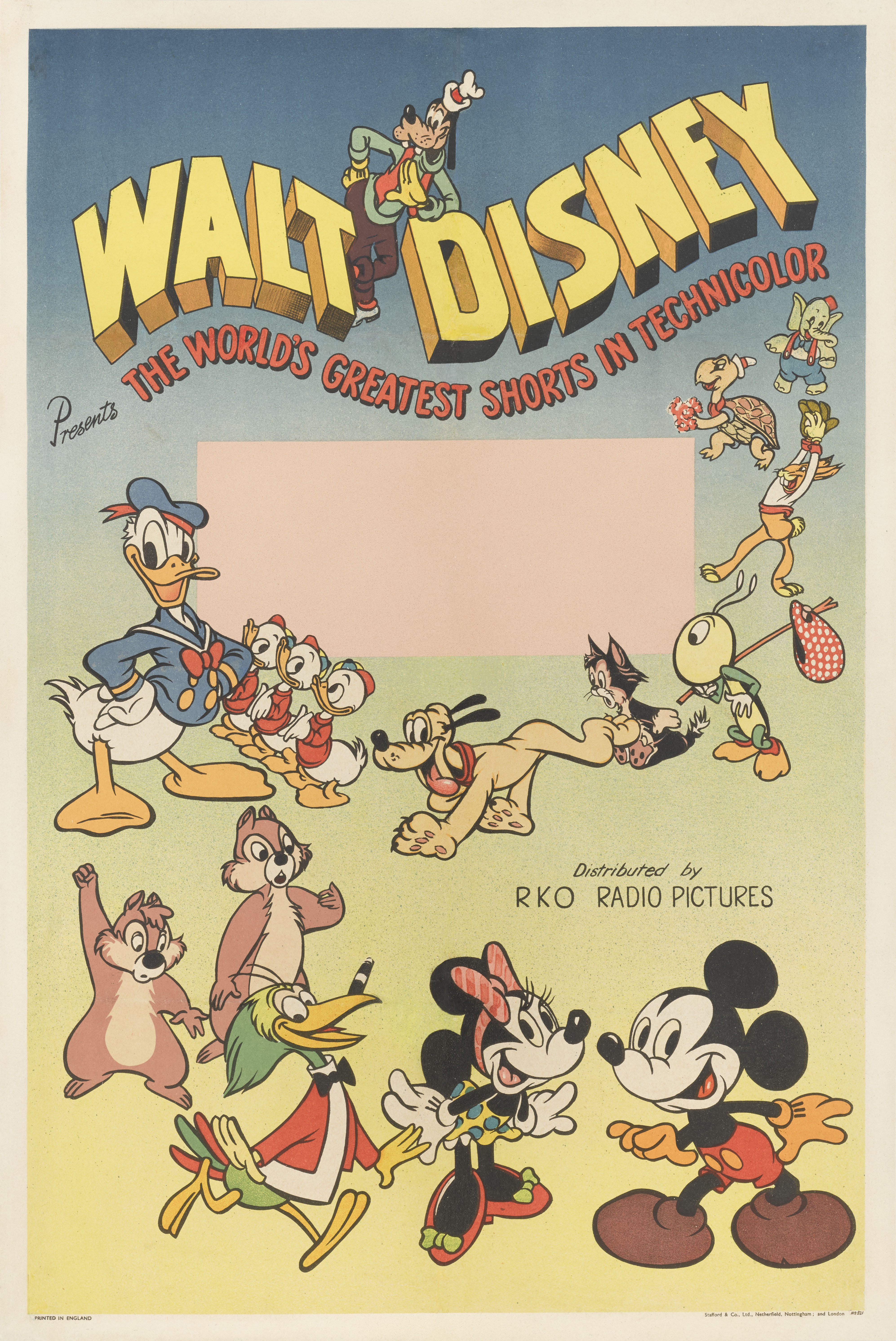 Walt Disney Presents the World's Greatest Shorts (1940) Original British stock poster Unframed: 30 x