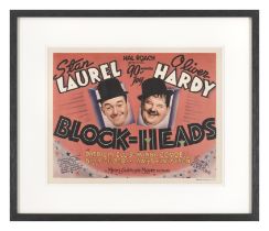 Block-Heads (1938) Original US title card Unframed: 11 x 14 in. (28 x 36 cm)Framed: 16 3/4 x 19 3/4