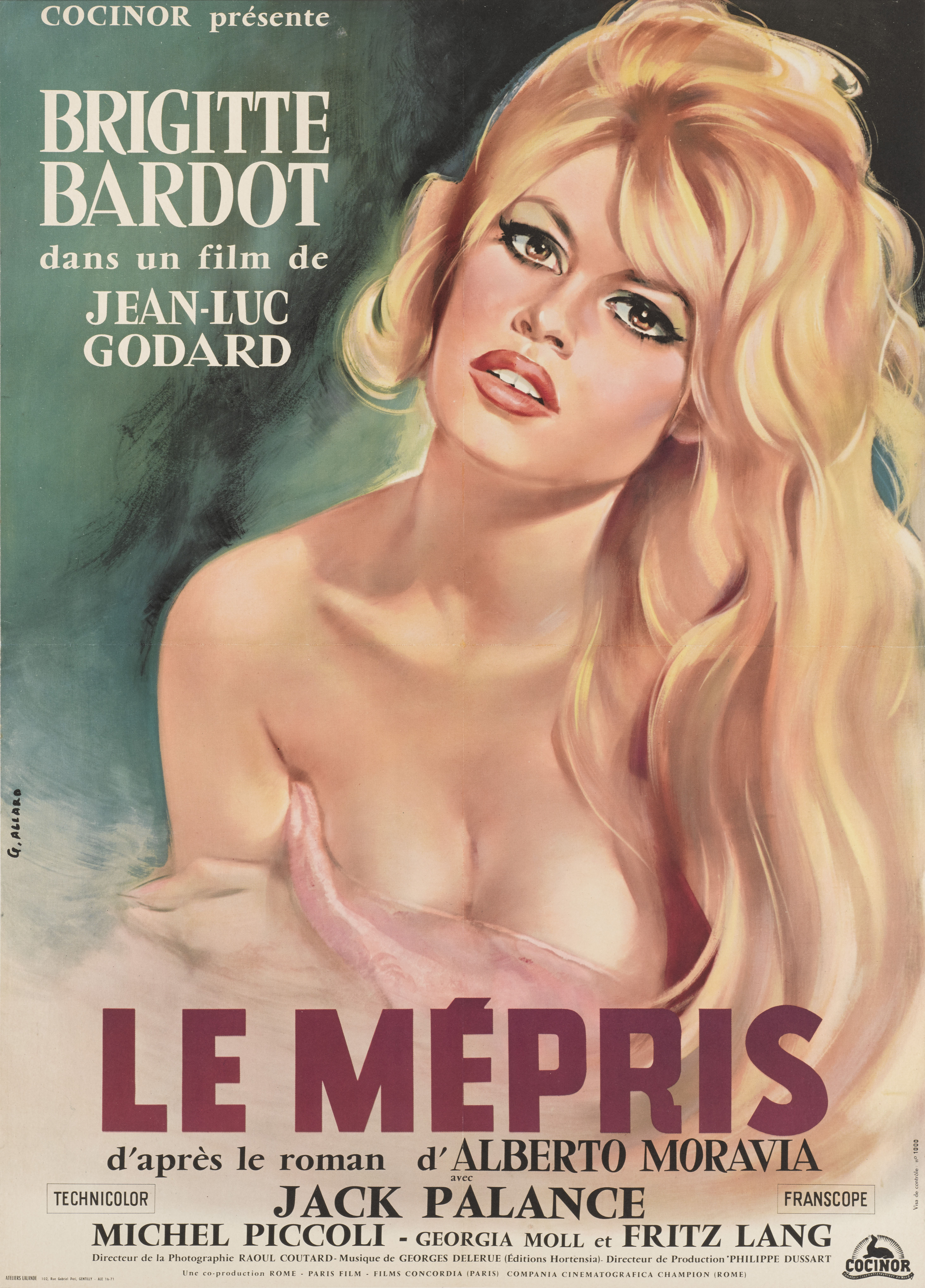 Le Mepris / Contempt (1963) Original French poster Artist: Georges Allard (dates unknown)Unframed: 3