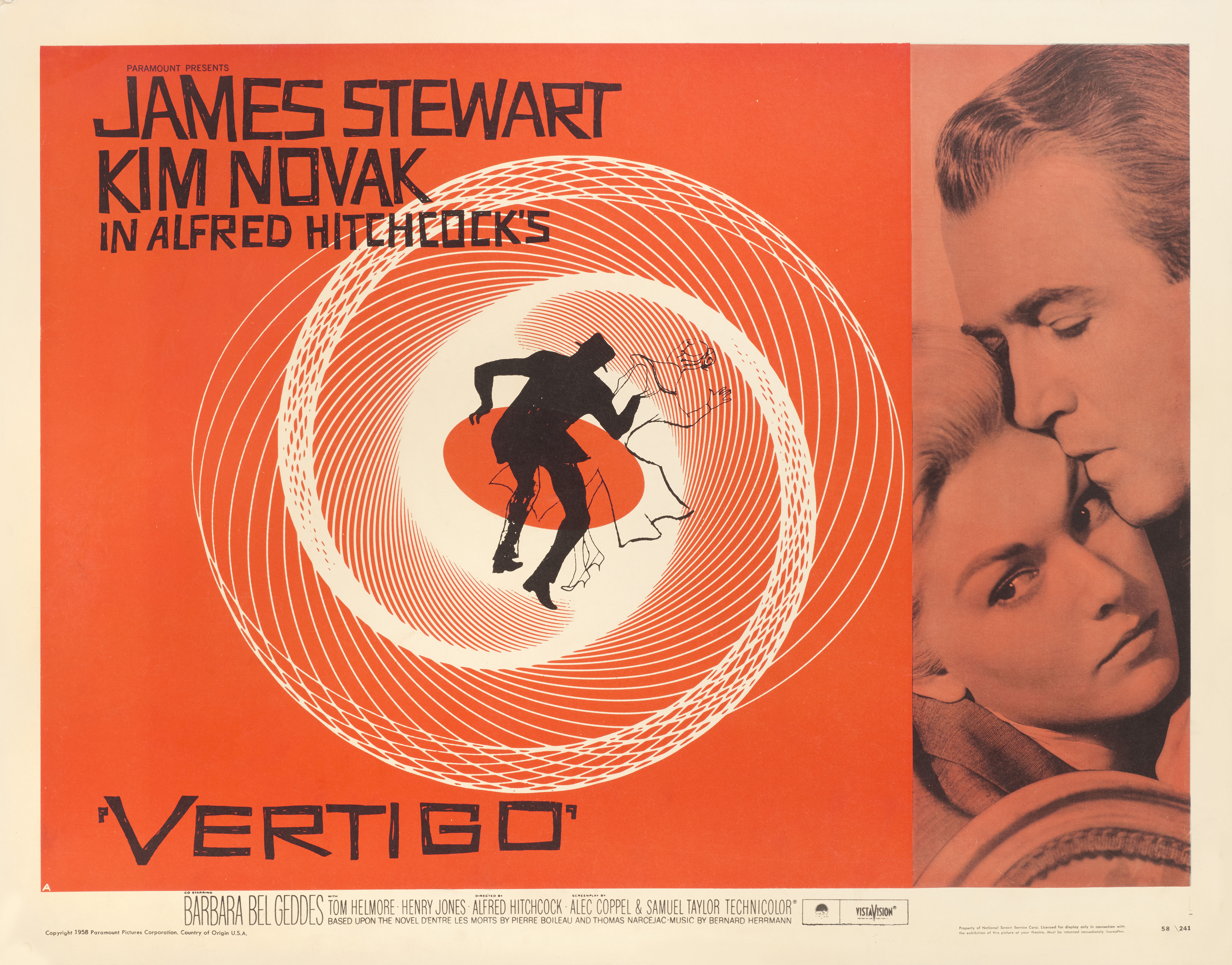 Vertigo (1958) Original US poster, style A Artist: Saul Bass (1920-1996)Unframed: 22 x 28 in. (56 x