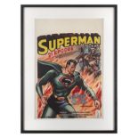 Superman (1948) Original Belgian poster Unframed: 21.5 x 14 in. (54.6 x 35.5 cm)Framed: 26 1/2 x