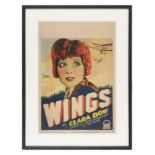 Wings (1927) Original US poster Unframed: 22 x 14 in. (56 x 36 cm)Framed: 25 5/8 x 19 1/2 in. (65.1