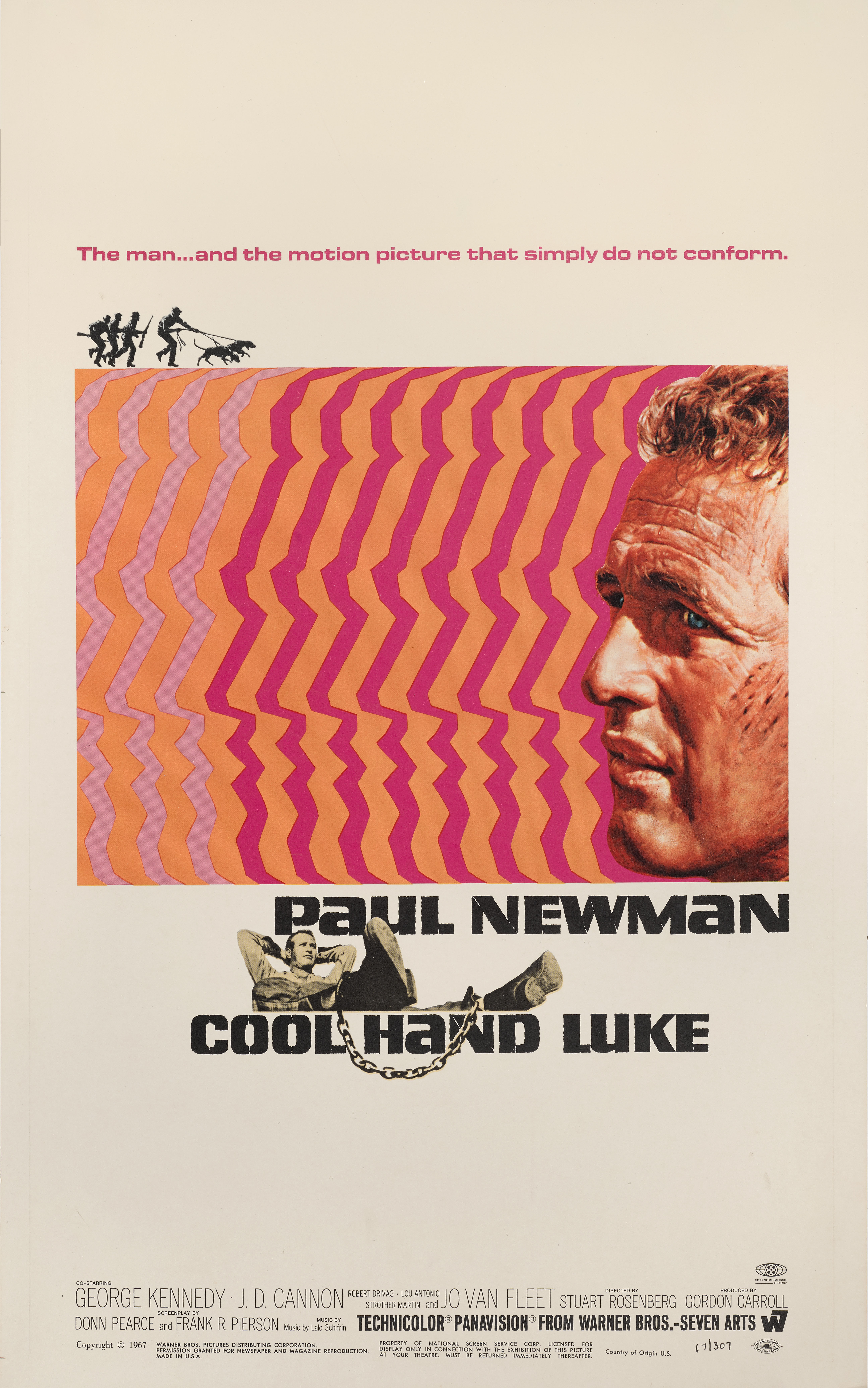 Cool Hand Luke (1967) Original US poster Unframed: 22 x 14 in. (56 x 36 cm)Unfolded and paper backed