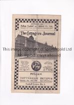 TOTTENHAM HOTSPUR Programme for the away League match v Fulham 19/12/1936, staples removed, slightly