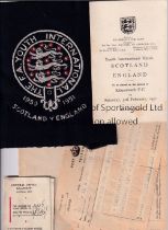SCOTLAND V ENGLAND 1951 AT KILMARNOCK FC / YOUTH INTERNATIONAL Itinerary for the match on 3/2/