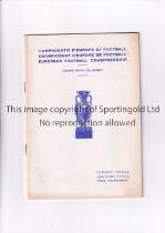 1968 EUROPEAN CHAMPIONSHIPS Scarce Press edition Tournament programme. Good