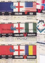 ENGLAND TICKETS Six home tickets v Norway 1992 and Brazil 1995 unused. All of the following are