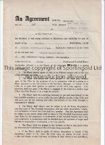 ARSENAL Player contract dated 11/5/1959. Generally good