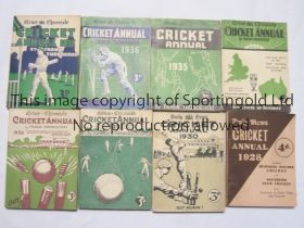 DAILY NEWS / NEWS CHRONICLE CRICKET ANNUALS Eight annuals, 1928, 1930, 1931, 1932, 1934, 1935,