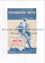 PETERBOROUGH UNITED V IPSWICH TOWN 1955 FA CUP Programme for the tie at Peterborough 19/11/1955,