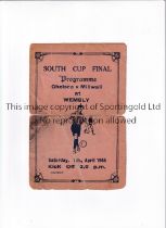 1945 FL SOUTH WAR CUP FINAL / CHELSEA V MILLWALL Pirate programme issued by W.H. Jones, folded,