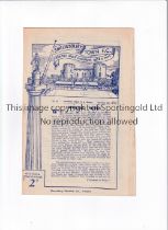 SHREWSBURY TOWN V STOCKPORT COUNTY 1947 FA CUP Programme for the tie at Pre-League Shrewsbury 20/