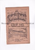 SHEFFIELD UNITED V ASTON VILLA 1923 Programme for the League match at United 15/12/1923, ex-