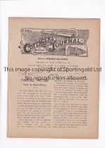 FULHAM V BOLTON WANDERERS 1910 Programme for the League match at Fulham 28/1/1910, ex-binder and