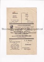 SERVICES FOOTBALL AT BISHOP AUCKLAND A.F.C. 1946 Programme for Northumbrian District v Catterick