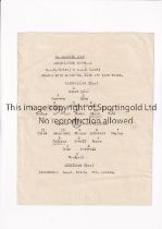 WARTIME FOOTBALL IN EGYPT 1945 Single sheet programme for R.A.F. Cairo v R.A.F. Alexandria at the LL