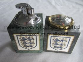 FOOTBALL GIFTS Two Football Association gifts: a lighter and a barometer. Generally good