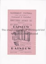 GRAVESEND & NORTHFLEET V BRITISH ARMY 1957 Programme for the match at Gravesend 22/10/1957.