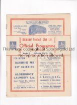 ALDERSHOT V R.S.C. VERVIETOIS 1951 / FESTIVAL OF BRITAIN Programme for the match at Aldershot 9/5/