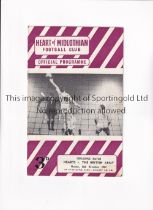 HEARTS V BRITISH ARMY 1961 Programme for the match at Hearts 13/11/1961. Good