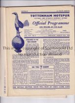 TOTTENHAM HOTSPUR Thirty two home programmes for season 1952/3 including 21 X League including Derby