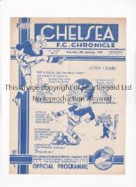 CHELSEA Programme for the home FL South Regional match v Fulham 6/1/1940. Good