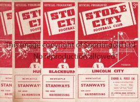 STOKE CITY Twelve home programmes for the season 1955/6 v Nottingham Forest, Bristol Rovers, Fulham,