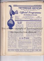 TOTTENHAM HOTSPUR Thirty four home programmes for season 1951/2 including 21 X League including