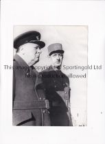 SIR WINSTON CHURCHILL / CHARLES DE GAULLE B/W 8" X 6" press photo of the pair 18/1/1965 with stamp