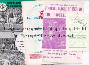 LEAGUE OF IRELAND V THE FOOTBALL LEAGUE / COLIN BELL AUTOGRAPH Three programmes and a Football