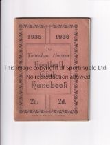 TOTTENHAM HOTSPUR Official handbook for the season 1935/1936. Generally good