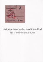 MANCHESTER UNITED Ticket for the home League match v Sunderland 30/8/1969, vertical crease and