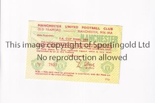 MANCHESTER UNITED 1979 FA CUP FINAL Ticket voucher for the FA Cup Final 1979. Good