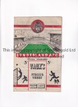 CHELSEA Programme for the away League match v Sunderland 9/2/1952, crease to top left and bottom