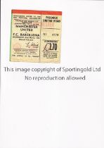 MANCHESTER UNITED Ticket for the home European Cup Winners Cup Quarter Final tie 2nd Leg v FC