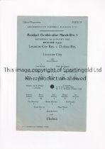 CHELSEA Single sheet programme for the away Football Combination match v Leicester City 8/1/1966,