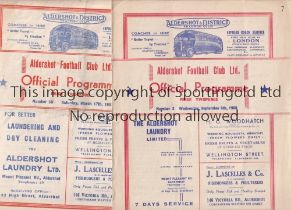 ALDERSHOT Three home programmes for the League match v Southend United 6/9/1950, horizontal