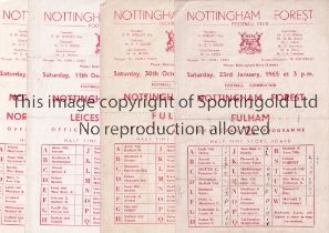 NOTTINGHAM FOREST Sixteen home programmes for Football Combination matches v Fulham 64/5, 7 X 65/6