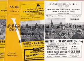 OXFORD UNITED Four home programmes: 2 X Friendlies v Spandauer (Berlin) 9/4/1964 and Valkaekosken