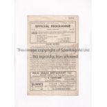 SOUTHPORT V NEW BRIGHTON 1947 Programme for the League match at Southport 4/10/1947, folded in