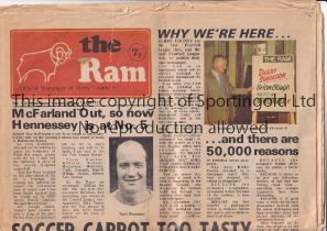MANCHESTER UNITED First Edition of the Ram Newspaper programme 14/8/1971, wear and tear to edges.