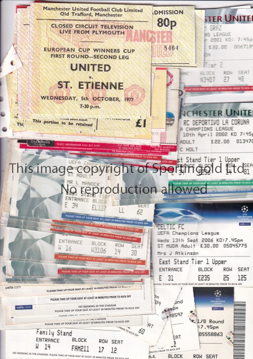 MANCHESTER UNITED Sixty five home tickets including 10 X European Cup Winners Cup ties 3 X 5/10/1977