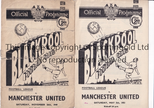 MANCHESTER UNITED Programme for the away League match v Blackpool 5/5/51, very slightly creased. - Image 2 of 4